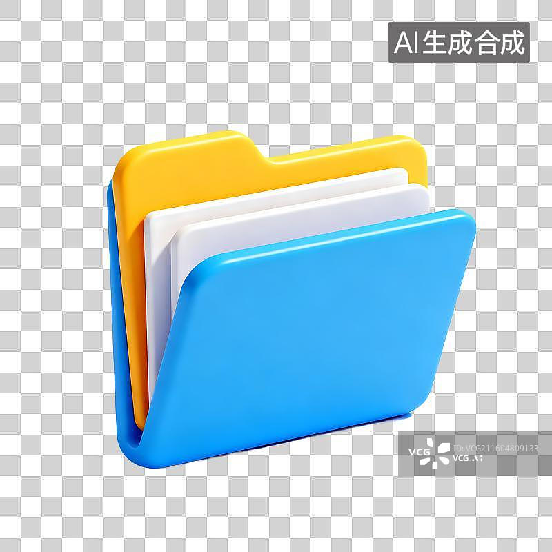 【AI数字艺术】多彩文件夹图标展示文件管理图片素材