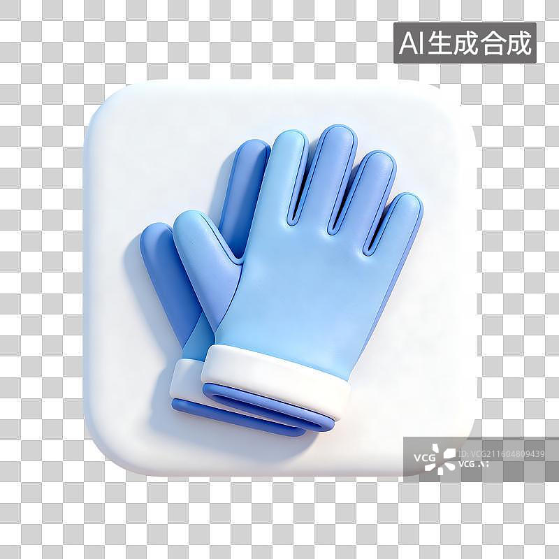 【AI数字艺术】一双用于卫生防护的蓝白手套图片素材