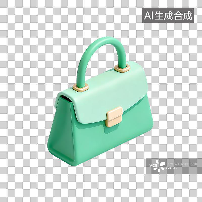 【AI数字艺术】时尚浅绿色手提包图片素材