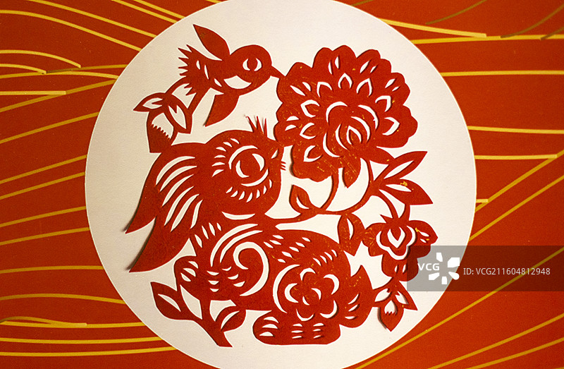 剪纸十二生肖 兔 廊坊博物馆图片素材