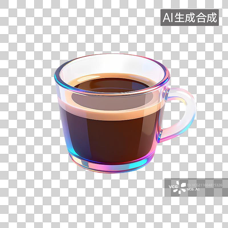【AI数字艺术】一杯装有黑咖啡的透明玻璃杯图片素材