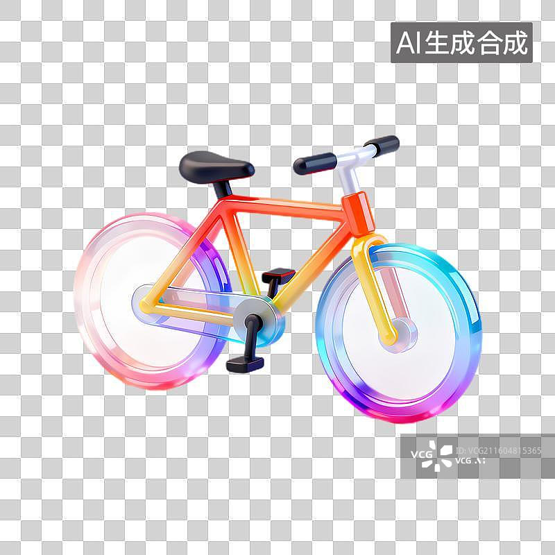 【AI数字艺术】色彩斑斓的玩具自行车图片素材