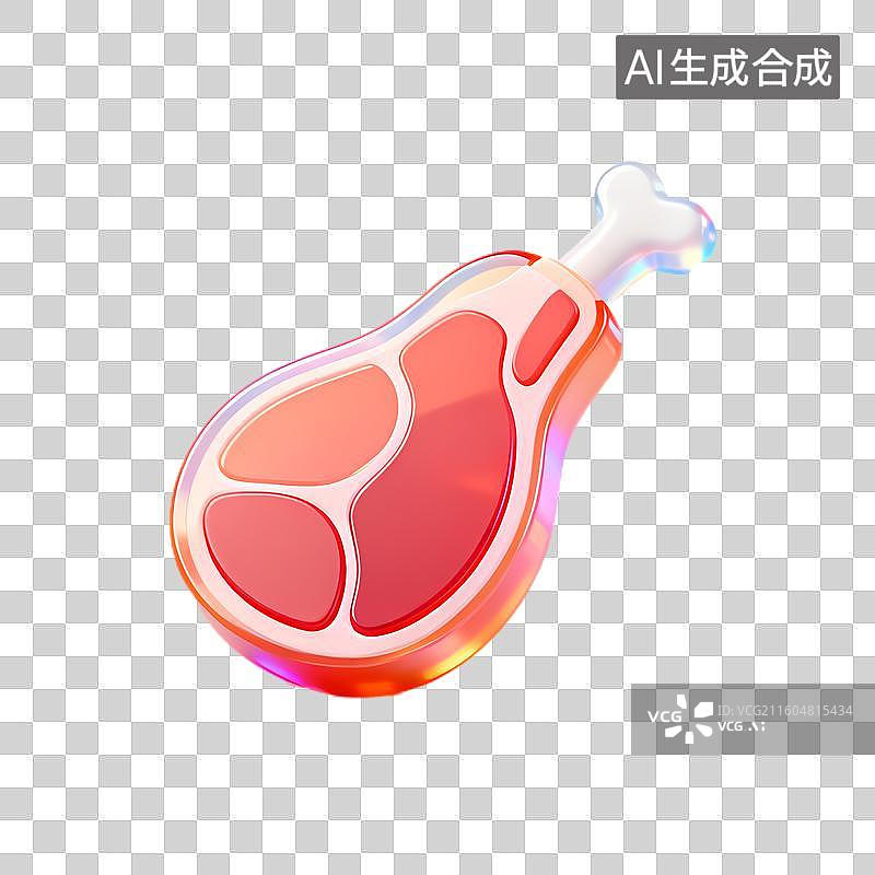 【AI数字艺术】一块色彩鲜艳的肉的插画图片素材