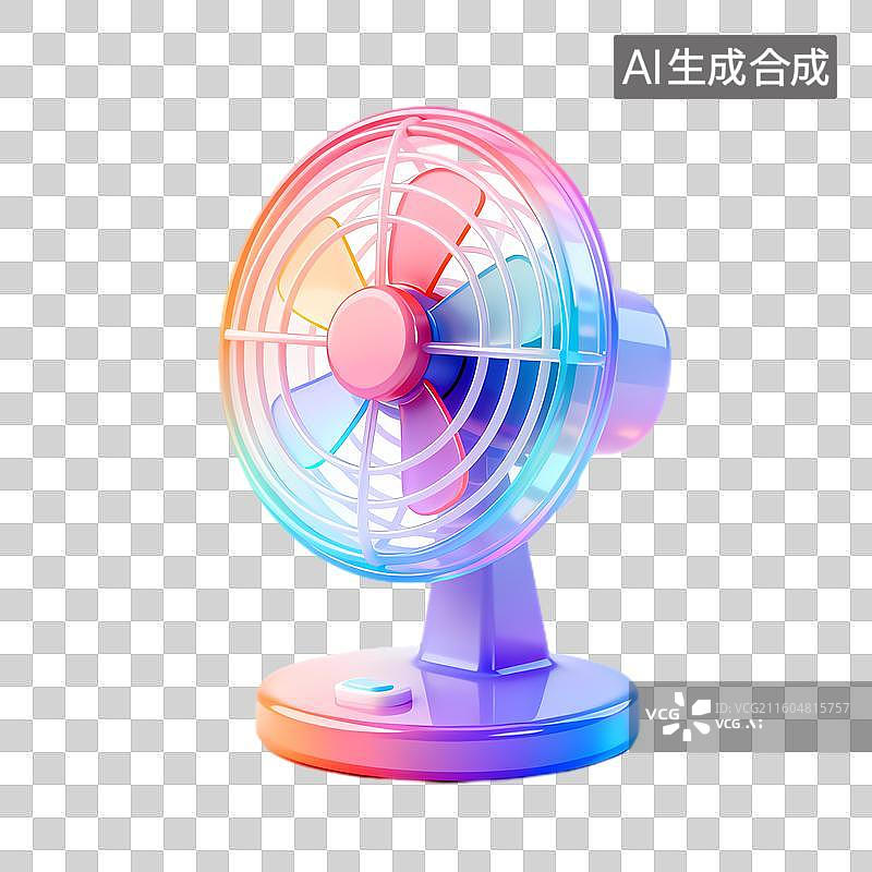 【AI数字艺术】彩色小型台式风扇图片素材