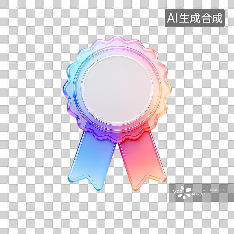 【AI数字艺术】多彩渐变荣誉勋章图片素材