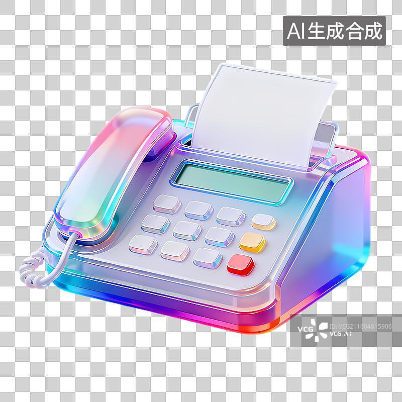【AI数字艺术】彩色现代传真机图片素材