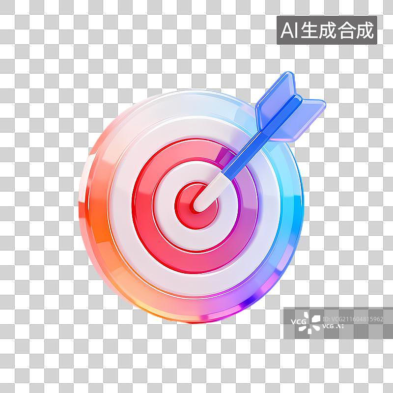 【AI数字艺术】彩色靶心箭中靶心图片素材