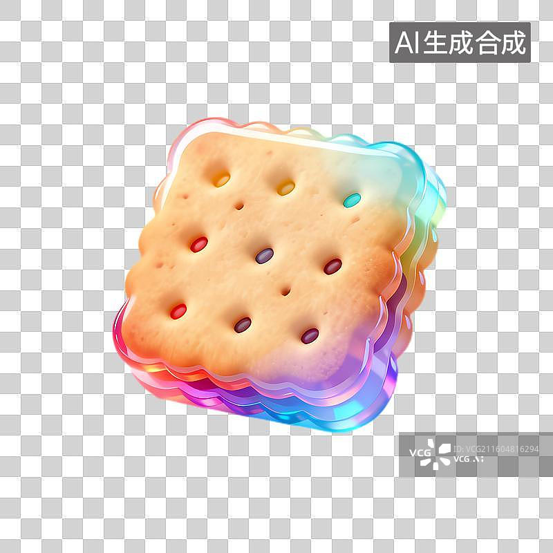 【AI数字艺术】色彩斑斓的夹心饼干图片素材