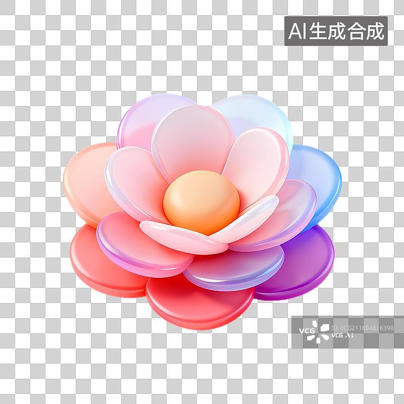 【AI数字艺术】色彩鲜艳光泽多瓣花卉图片素材