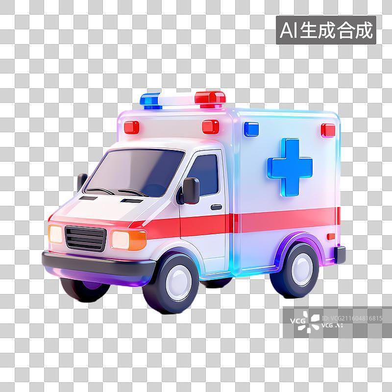 【AI数字艺术】3D渲染的急救救护车图片素材
