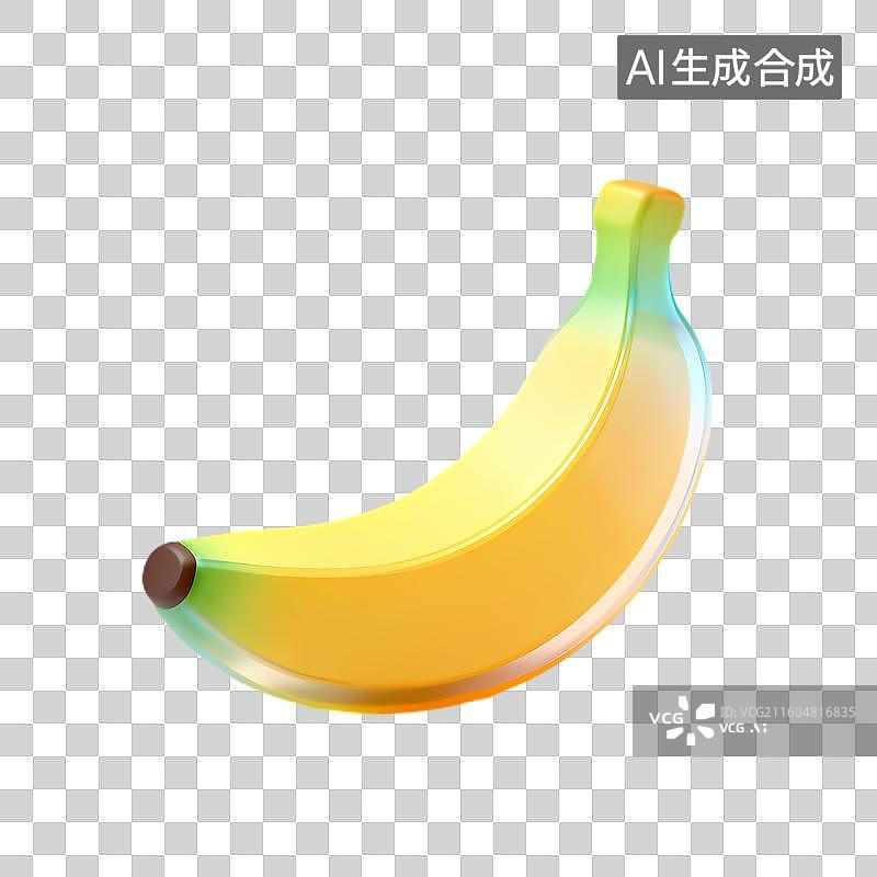 【AI数字艺术】色彩鲜艳的3D香蕉插画图片素材