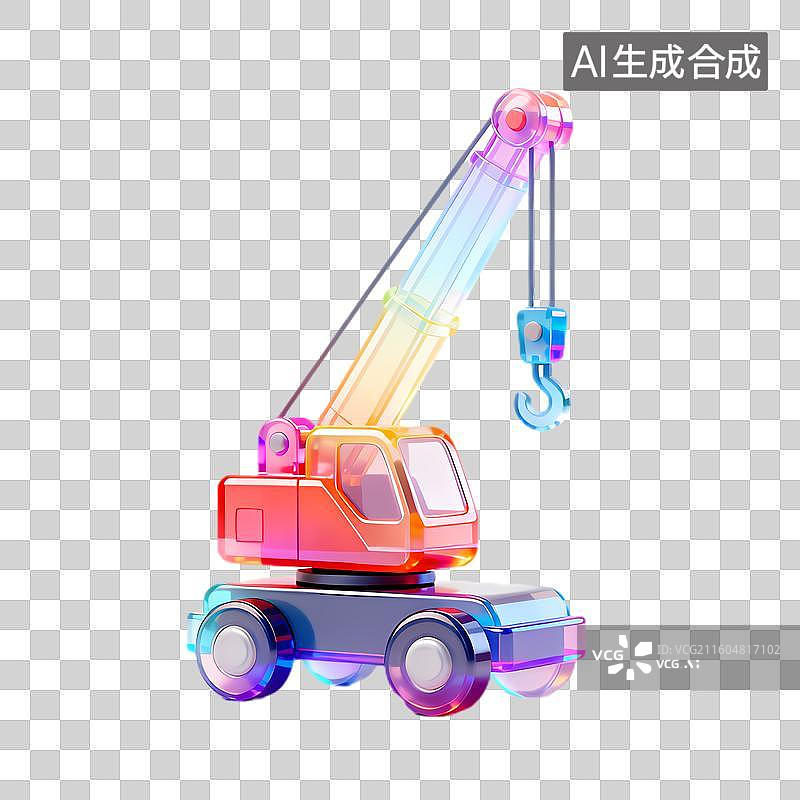 【AI数字艺术】色彩鲜艳的透明起重机图片素材