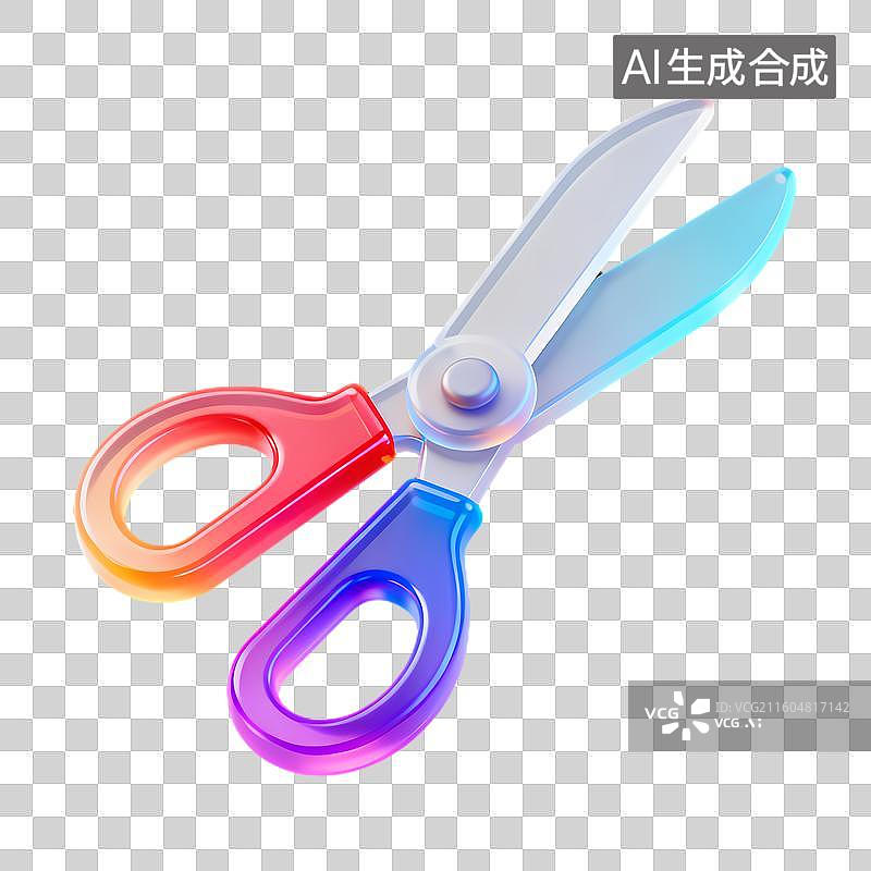 【AI数字艺术】色彩鲜艳的手工剪刀图片素材