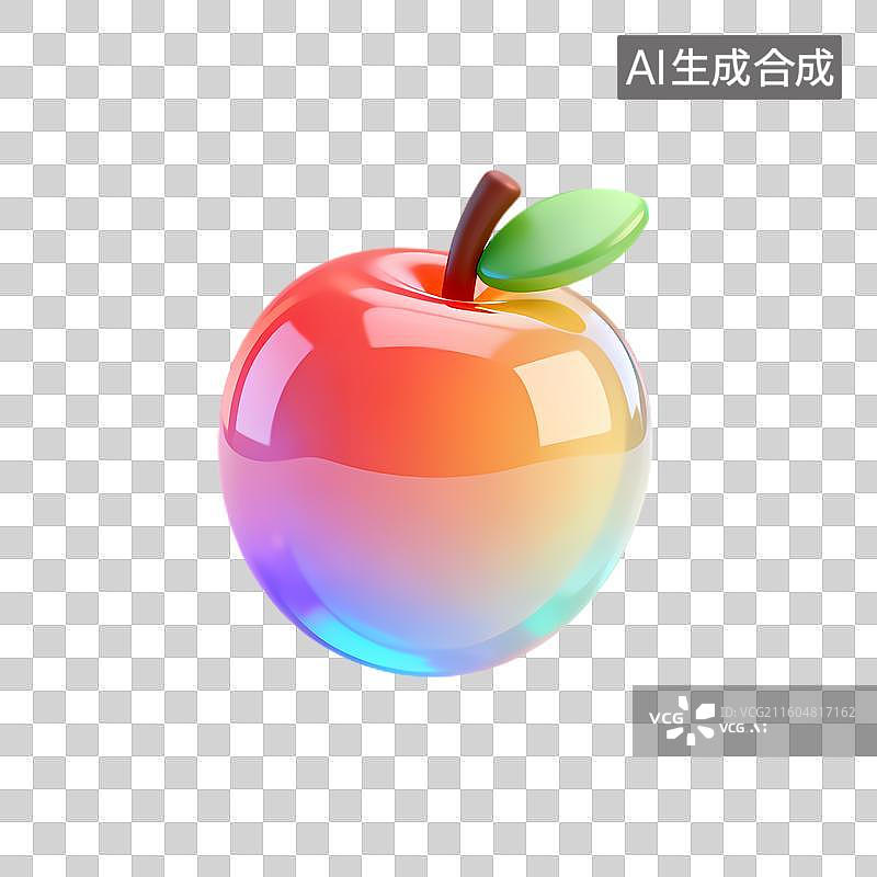 【AI数字艺术】色彩渐变光泽苹果图片素材