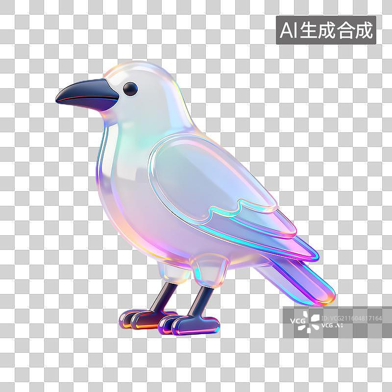 【AI数字艺术】一只色彩斑斓的3D渲染小鸟图片素材