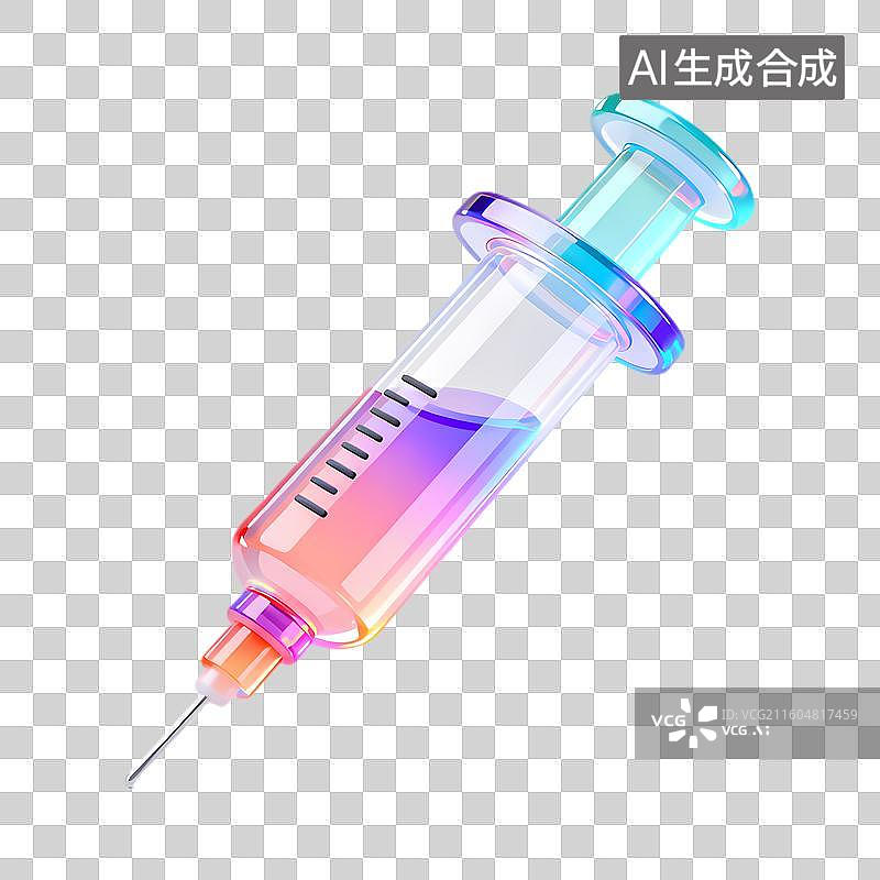 【AI数字艺术】彩色医疗注射器图片素材