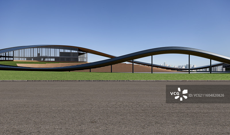飘带天桥_空中走廊_城市广场_会展中心图片素材
