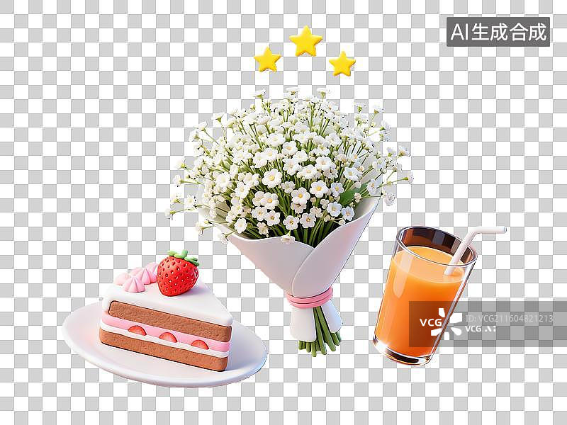 【AI数字艺术】3d西方节日感恩节食物元素图片素材