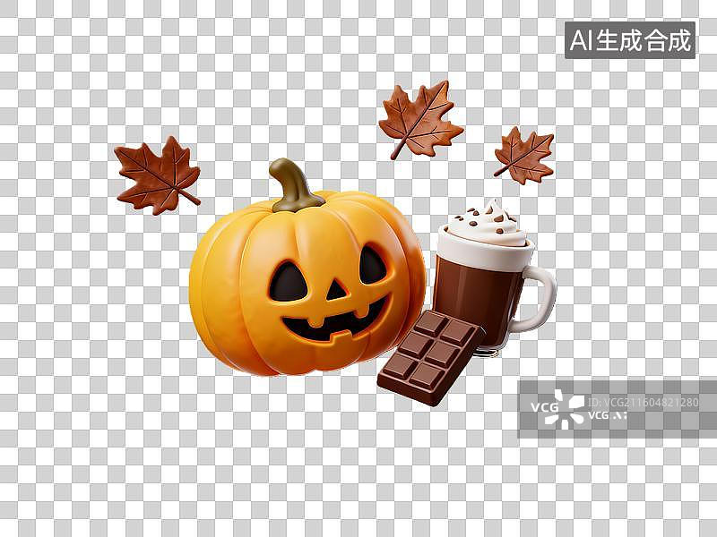 【AI数字艺术】3d西方节日感恩节食物元素图片素材