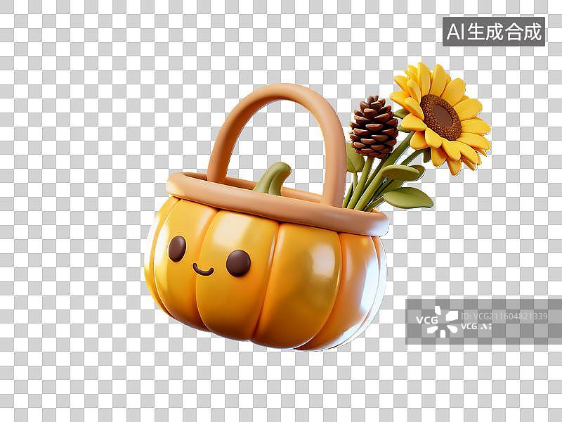 【AI数字艺术】3d西方节日感恩节食物元素图片素材