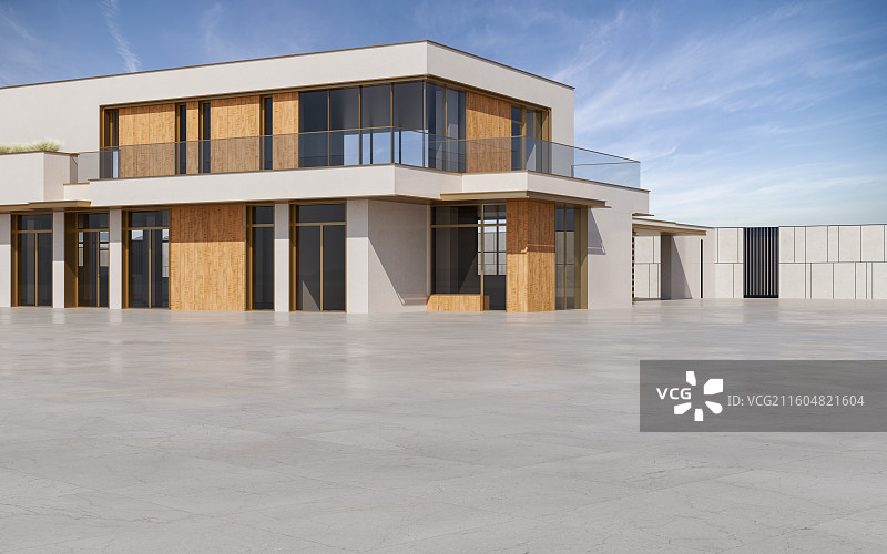 高档别墅_住宅区_庭院_停车道图片素材