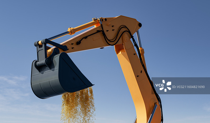 稀土产业链_挖掘机_矿场_挖掘作业图片素材