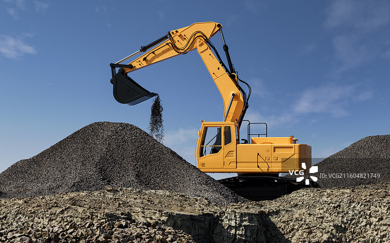 稀土产业链_挖掘机_矿场_挖掘作业图片素材