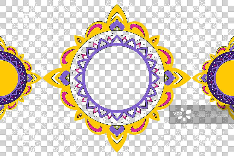 排灯节印度教节日扁平化背景图片素材