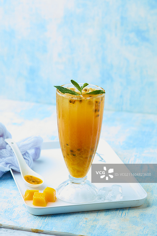 百香果芒果茶图片素材