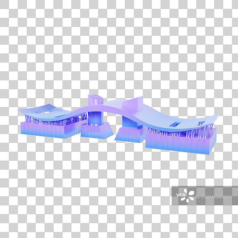 3D渲染的深圳市民中心元素深圳城市元素深圳地标建筑图片素材