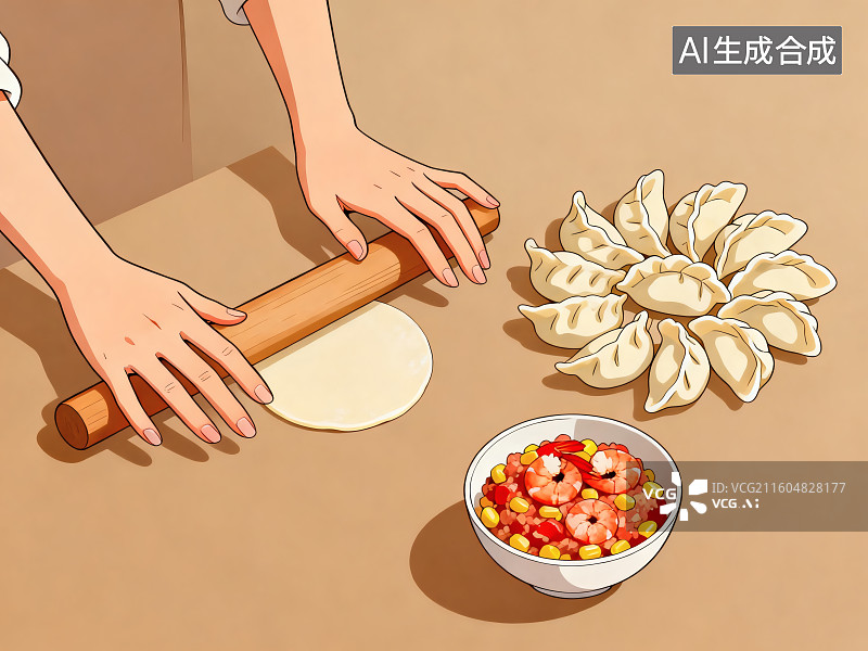 【AI数字艺术】饺子图片素材