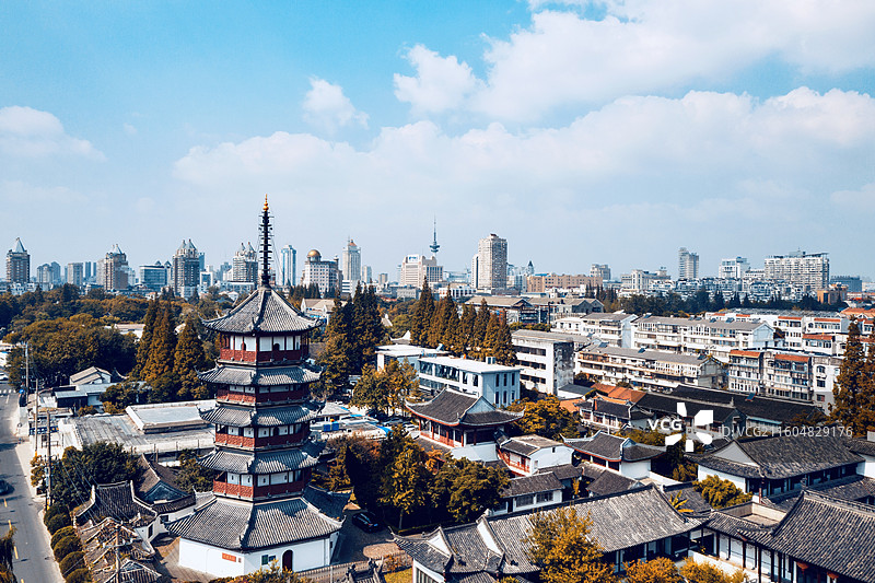 景点航拍户外建筑群旅游景点特写图片素材