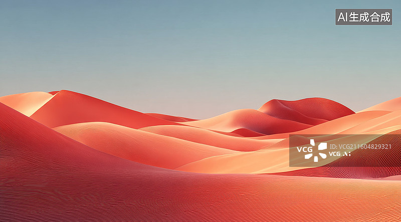 【AI数字艺术】沙漠沙丘日落景象图片素材