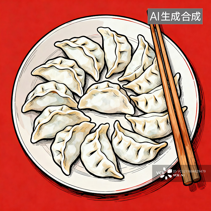 【AI数字艺术】饺子图片素材