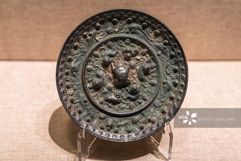 海兽葡萄纹铜镜（唐代）河南博物院藏 1963年洛阳市出土图片素材
