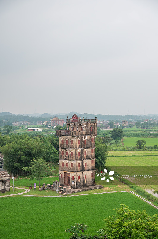 广东江门开平市自力村碉楼建筑图片素材