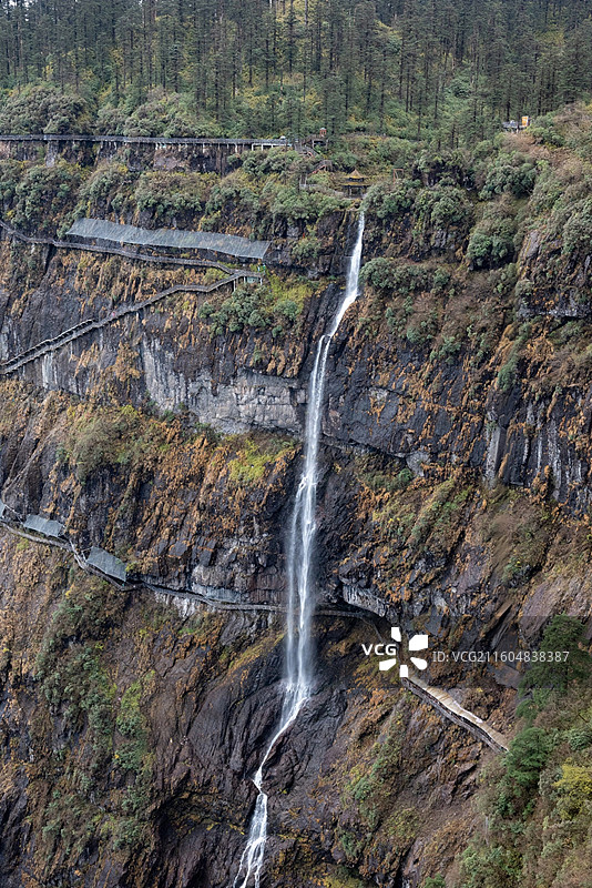世界最高瀑布--瓦屋山兰溪瀑布图片素材