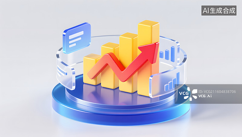 【AI数字艺术】理财图标设计立体数据展示图片素材
