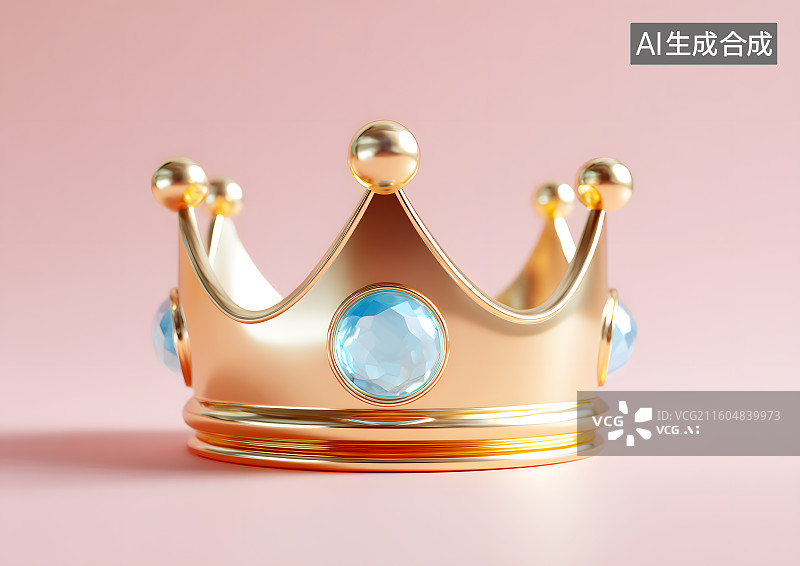 【AI数字艺术】镶嵌巨大宝石的一个皇冠图片素材