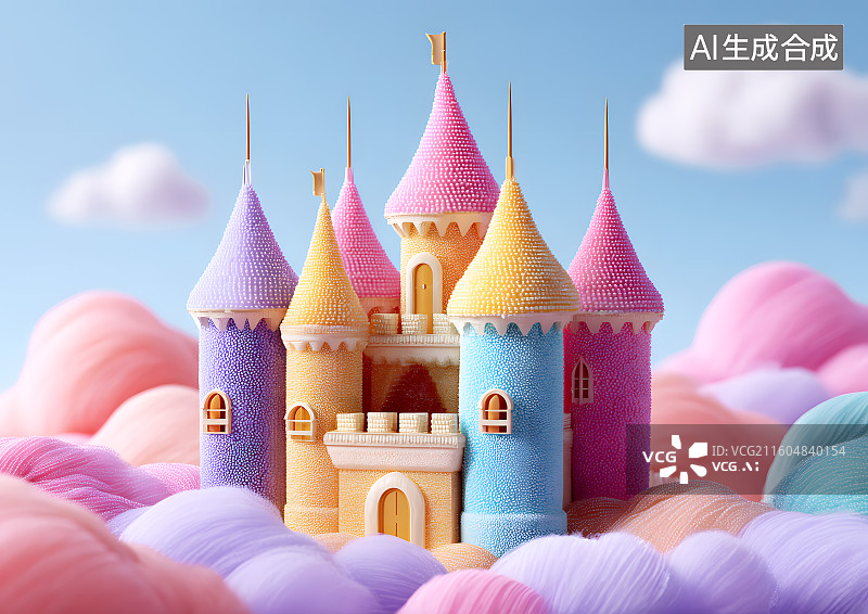 【AI数字艺术】一座可爱的卡通城堡图片素材