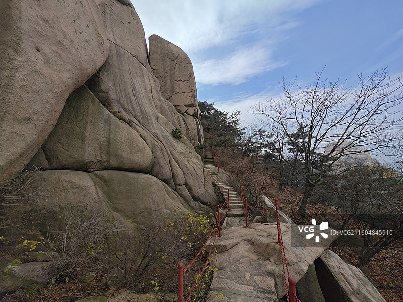 五莲山，一线天，风动石，试剑石图片素材