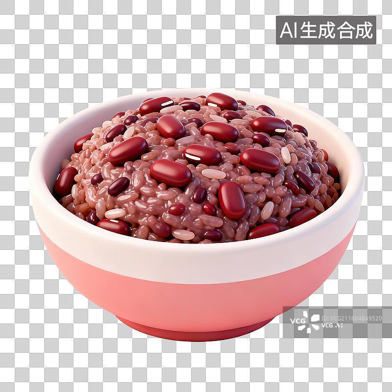 【AI数字艺术】3D拟物风格二十四节气冬天立冬元素赤豆糯米饭图片素材