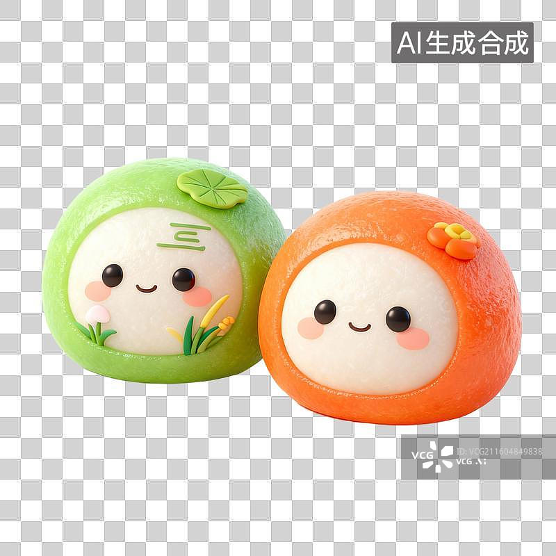 【AI数字艺术】3D拟物风格二十四节气冬天立冬元素团子图片素材