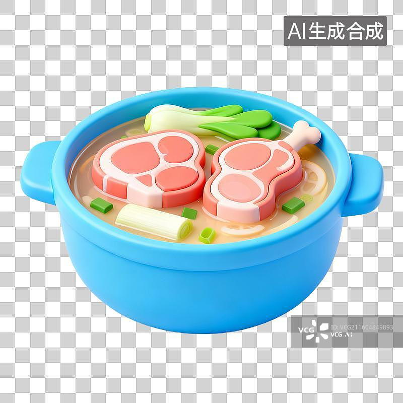 【AI数字艺术】3D拟物风格二十四节气冬天立冬元素羊肉汤图片素材
