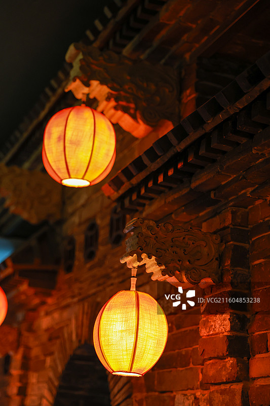 长沙古开福寺的灯图片素材