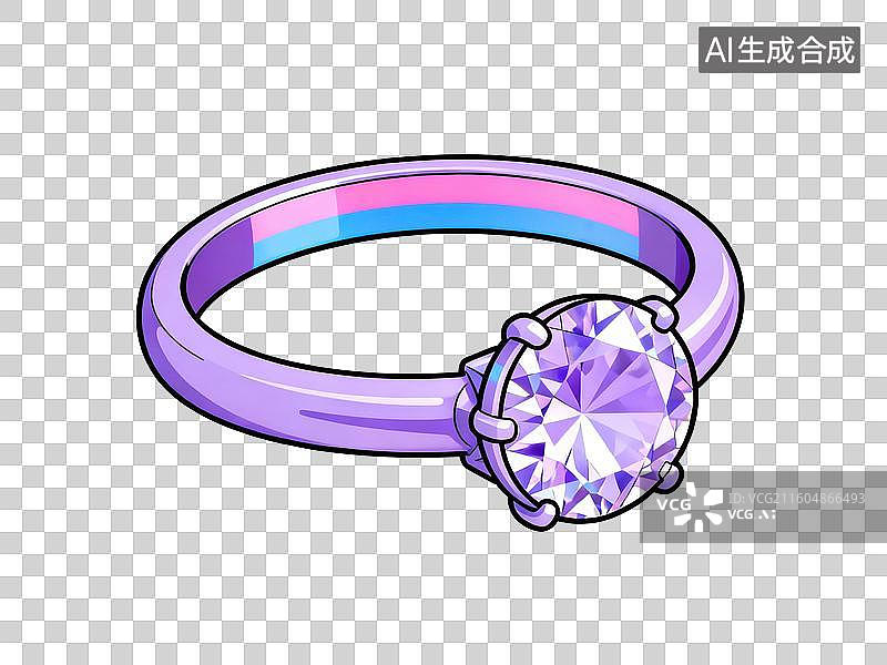 【AI数字艺术】紫色钻石戒指图片素材