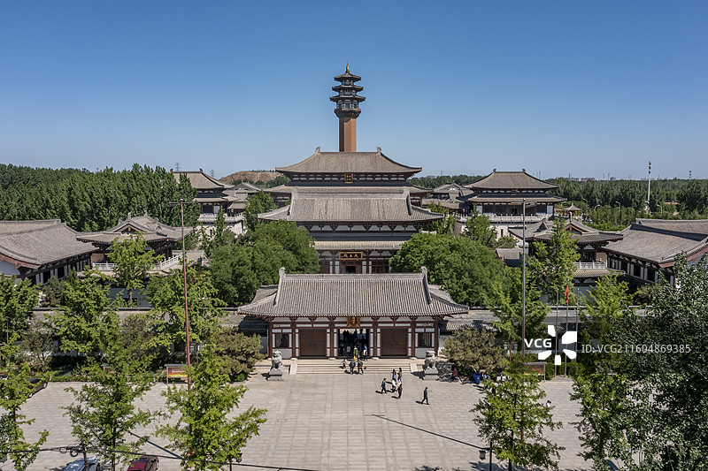 廊坊市隆福寺航拍视角图片素材