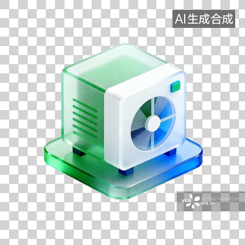 【AI数字艺术】3D立体冷却设备图标图片素材