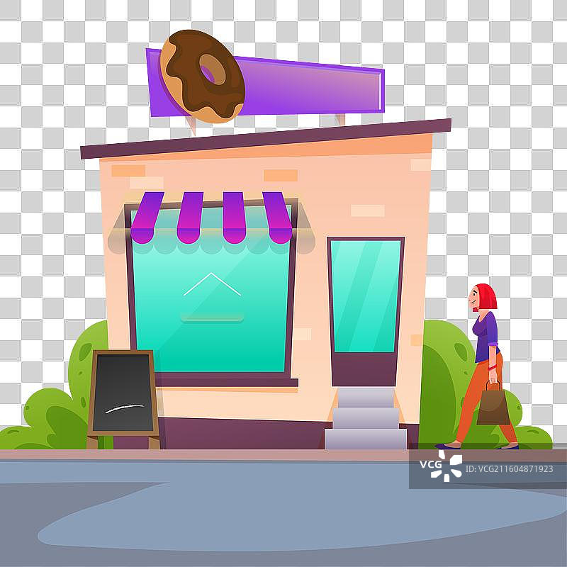 挂有“营业中”招牌的商店图片素材