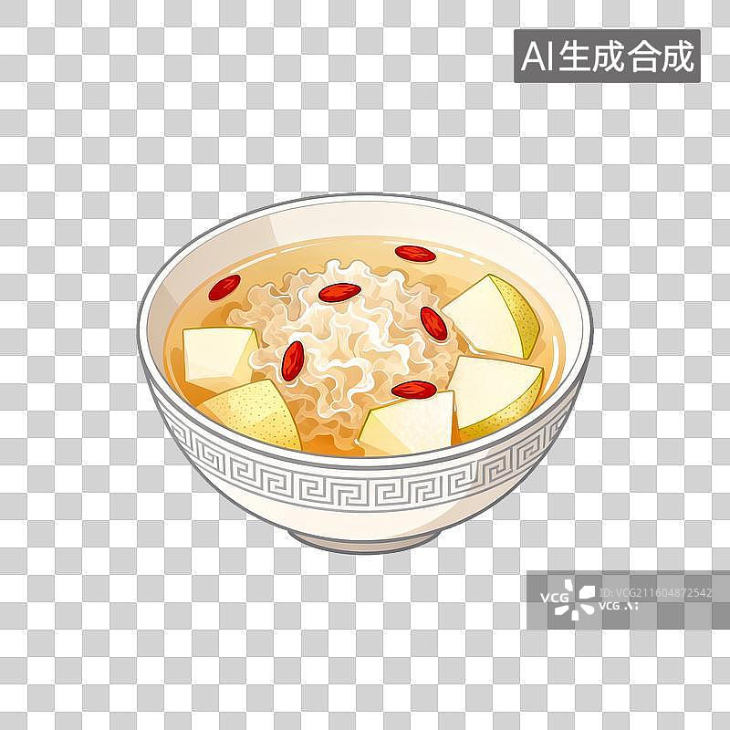 【AI数字艺术】银耳雪梨枸杞汤图片素材